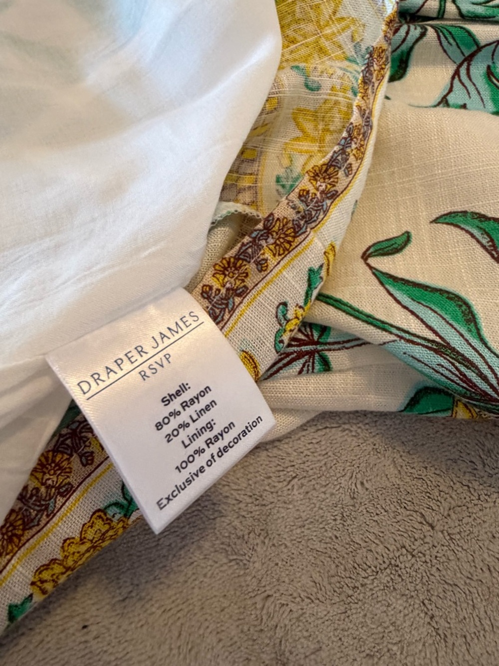 Draper James White Sleeveless Floral Top with Yellow and Teal Accents - Picture 6 of 6